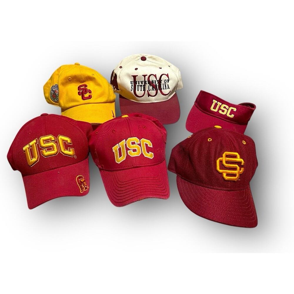 Lot Of‎ 6 USC TROJANS HATS CAPS VISOR SOME VINTAGE